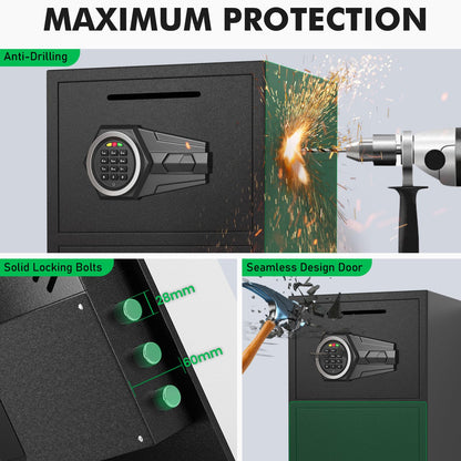 kavey 6.5 Cu ft Large Safe Box Fireproof Waterproof, Money Safe With Mute Function and LED Light,Digital Keypad Home Safes with Deposit Slot & Dual Alarm System, Security Box for Money Valuables - image 4