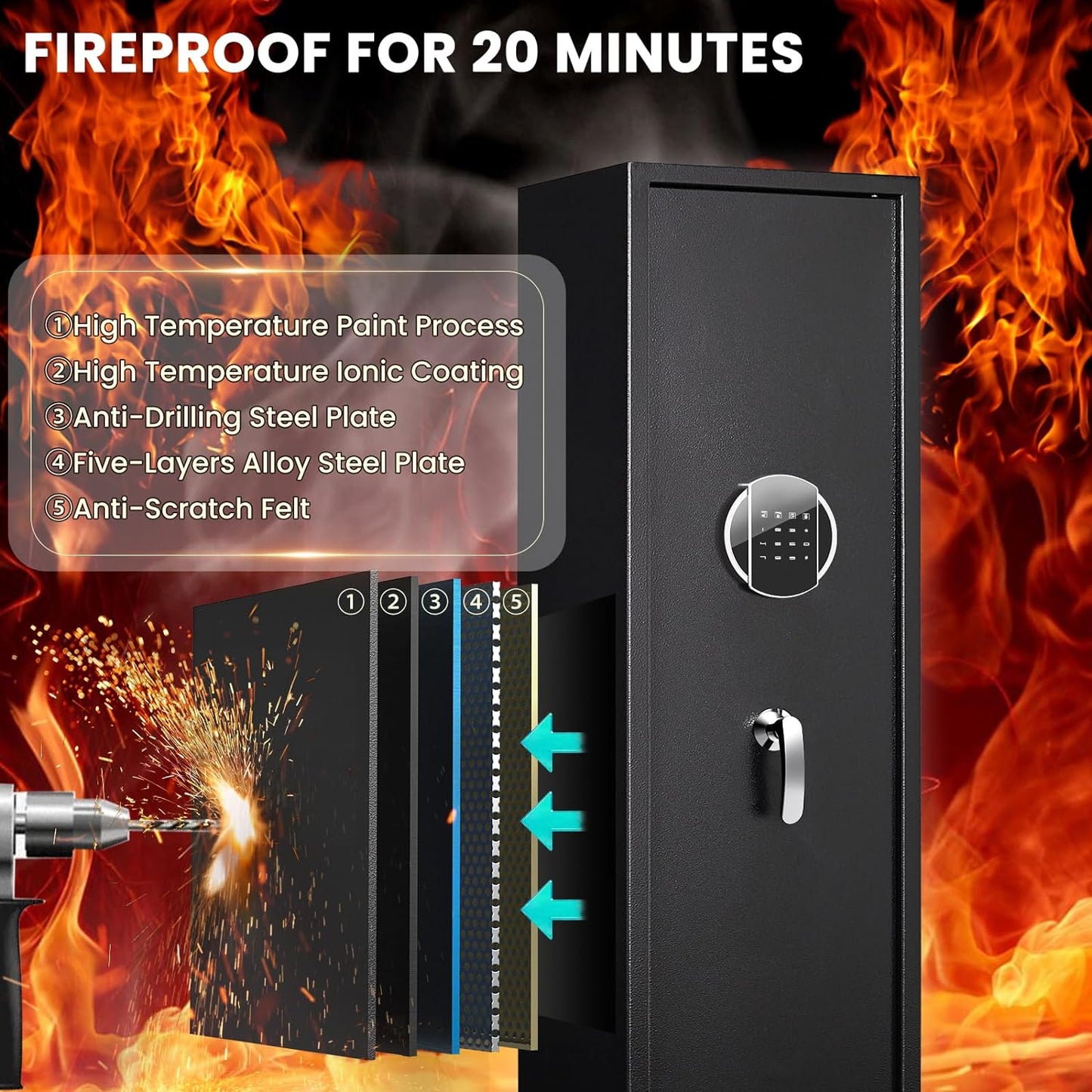 OME-G2-145D Gun Safes for Rifles and Shotguns