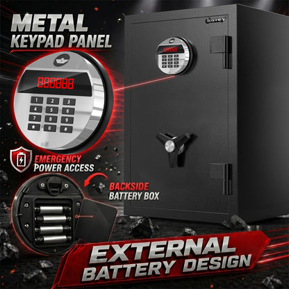 Large Safe Box with Metal Keypad, Fireproof Waterproof Bag & 9 Bolts - image 2