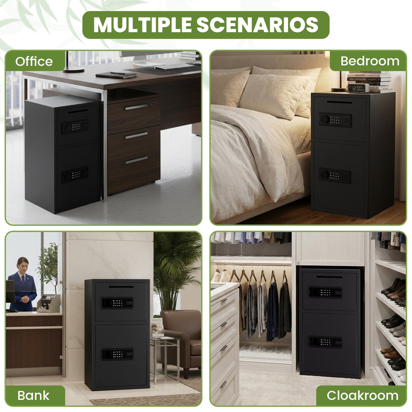 BM- KN-65 6.0 Cub Home Safe Box, Large Capacity Safe with Gewelry Drawers, Digital Safe with Removable Shelves and Alarm System.