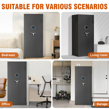 15-20 Gun Safe, Large Gun Safe for Shotguns and Pistols, Unassembled Gun Safe with Adjustable Shelf & Gun Rack, Gun Safe for Home and Shotgun, Quick Access Gun Cabinet with Dual Alarm