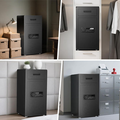 Kavey/K2T-75D 6.5 Cub Safe Box, Large Drop Safe for Business, Money Box with Drop Slot & Digital Keypad, Home Cabinet with Dual Alarm & Mute Function for Home