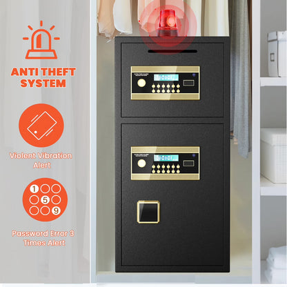 SDI-K3-65D Safe - Double Door Safe Box ,6.0 Cu ft Extra Large Fireproof Safe for Home Documents Storage,Digital Security Safe with Dual Alarm and Hidden Code Function,for Home,Office and Hotel
