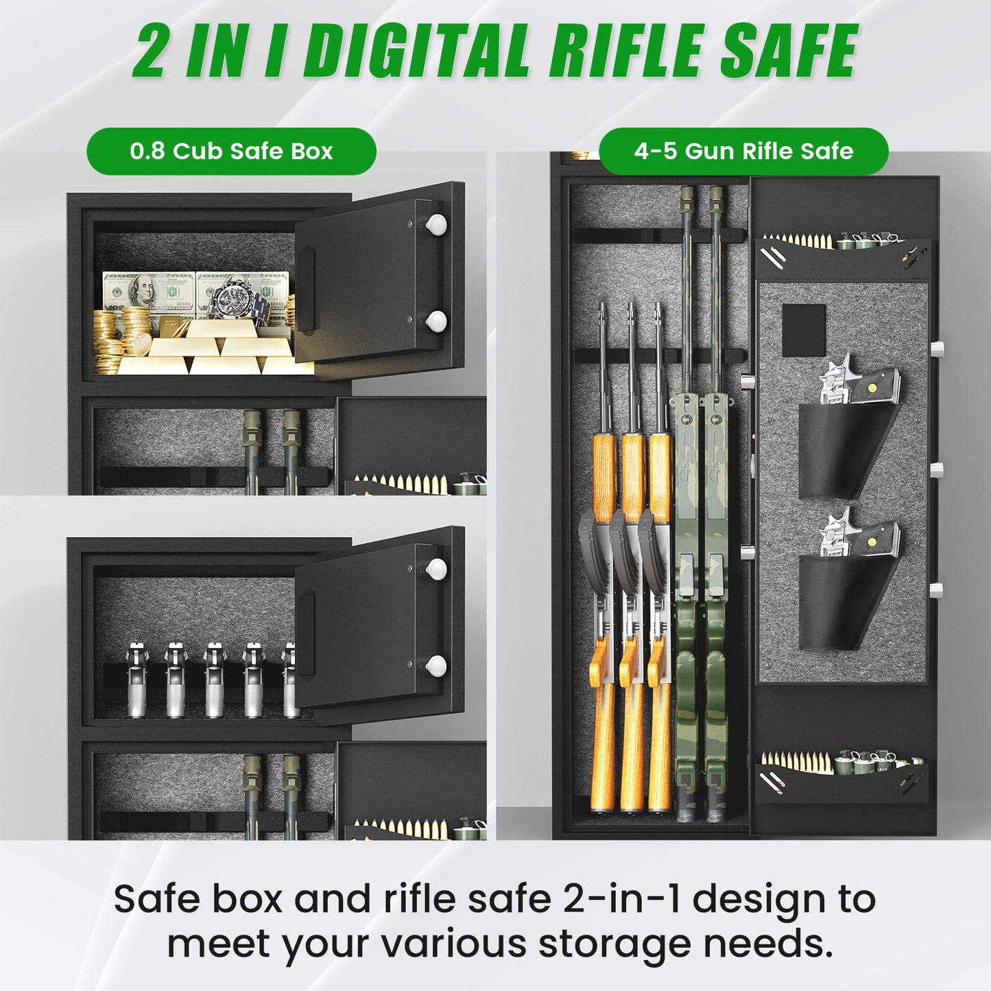 KAV-2411-4-5 Gun Safe Digital Rifle Safe with Drawer