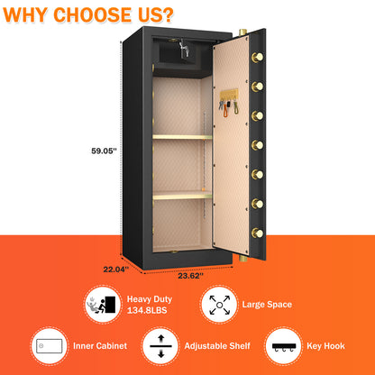 KAV Extra Large Safe Box, 17.6 Cubic Feet Heavy Duty Big Safe with Security Double Key Lock & Seperate Lock Box