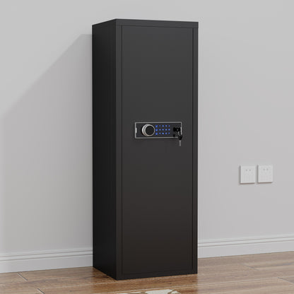 Heavey Duty,Large Size 4-5 Gun,Black Gun Cabinet with Electronic Password Keypad Lock,Unassembled Metal Rifle Gun Security Cabinet Safe Locker