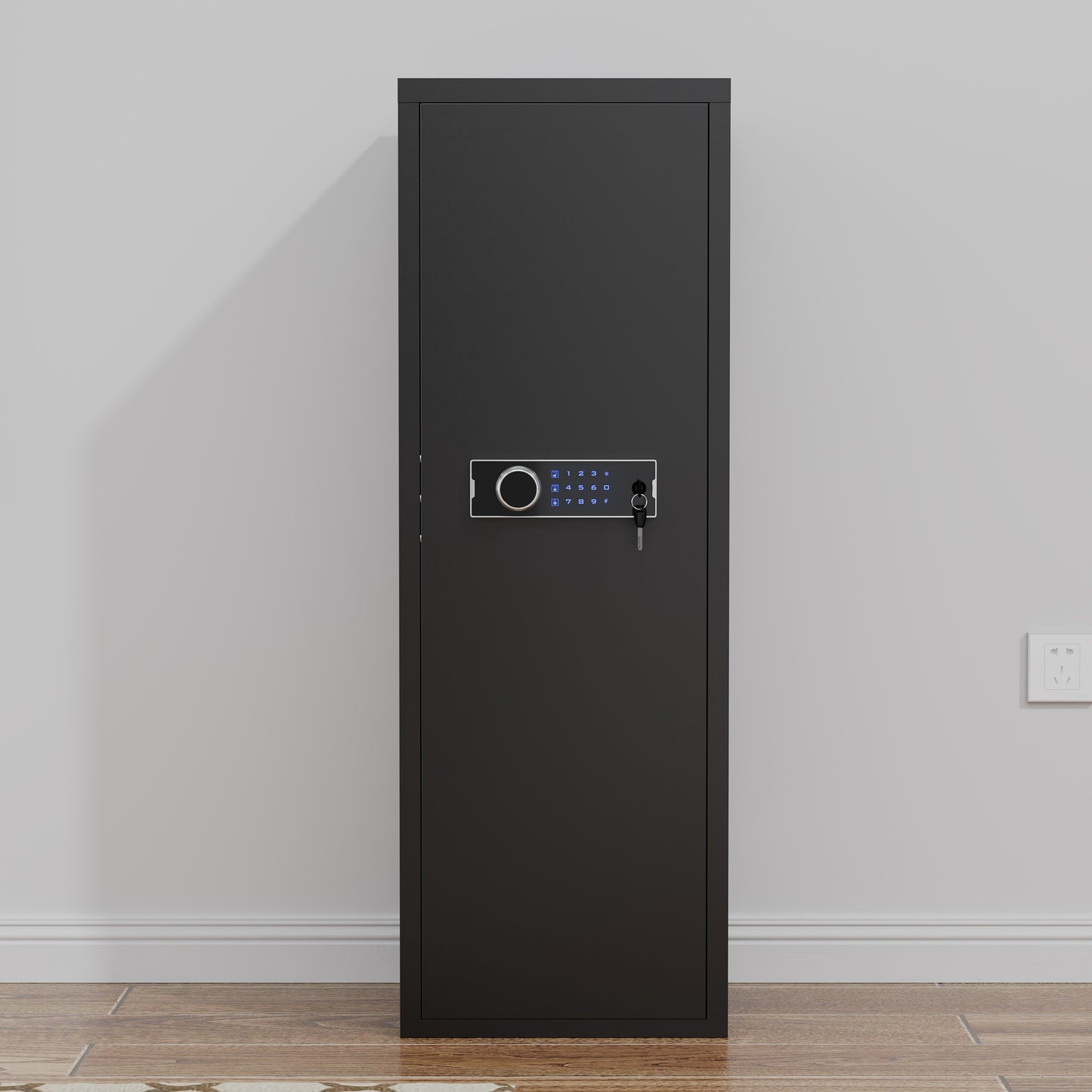 Heavey Duty,Large Size 4-5 Gun,Black Gun Cabinet with Electronic Password Keypad Lock,Unassembled Metal Rifle Gun Security Cabinet Safe Locker