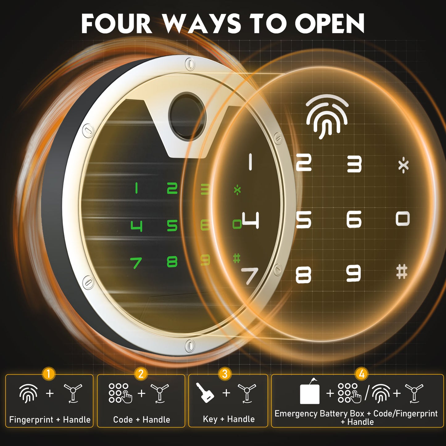 BM-AKG3-138W 30-40 Gun Fingerprint Safe, Unassembled Large Biometric Long Gun Safe with LCD Keypad & Gun Rack