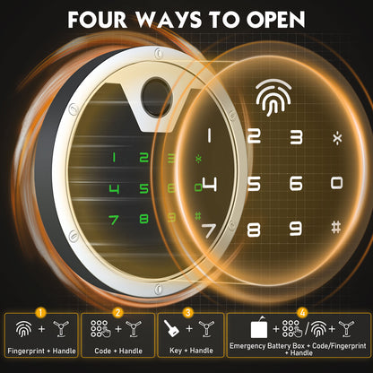 BM-AKG3-138W 30-40 Gun Fingerprint Safe, Unassembled Large Biometric Long Gun Safe with LCD Keypad & Gun Rack