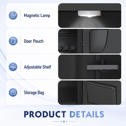 KAV-AKG3-138EW 30-35 Large Gun Safe, Fingerprint Gun Safe With Adjustable Shelf & Gun Rack, Unassembled Long Gun Cabinet For Home With Mute Function & Dual Alarm