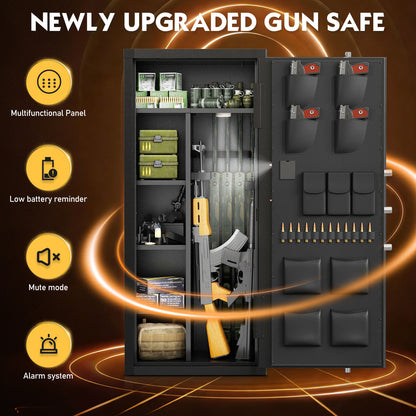 BM-AKG5N-132W Biometric Gun Safe,Large Unassembled Fingerprint Long Gun Safes for Shotguns and Pistols