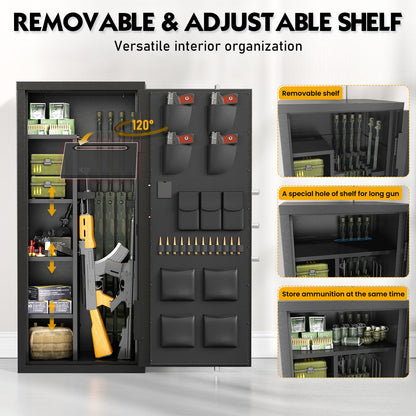 BM-AKG5N-132W Biometric Gun Safe,Large Unassembled Fingerprint Long Gun Safes for Shotguns and Pistols