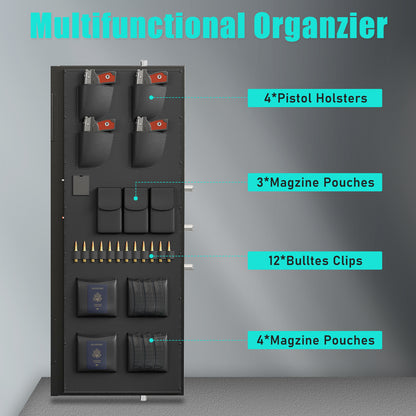 OME-AKG5N-132W 15-20 Gun Safe, Large Fingerprint Gun Safe for Pistols, Unassembled Gun Cabinet with Adjustable Shelf & Gun Rack, Gun Safe for Home and Shotgun, Gun Cabinet with Mute Function & Dual Alarm