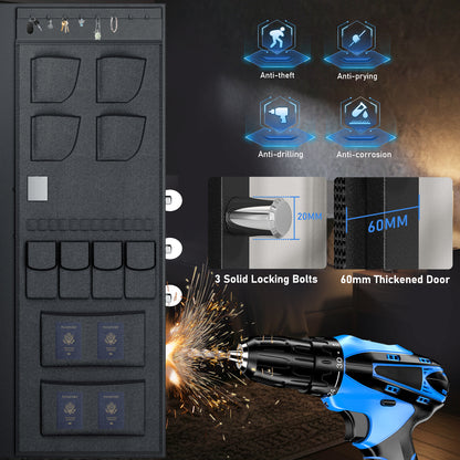 Ome AKG6-145D 8-12 Unassembled Digital Gun Safes with Adjustable Shelves & Inner Cabinet, Large Shotgun Safe with Pistol Bag & Gun Support