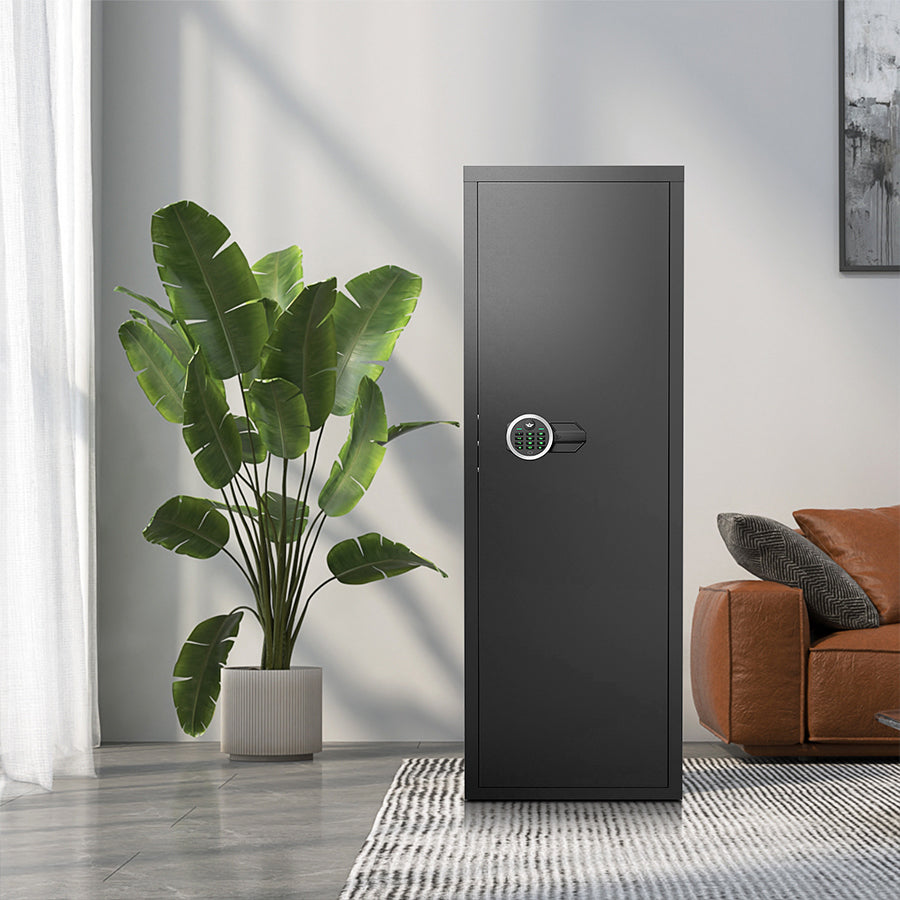 OME AKM-132D 6-8 Gun Safe for Shotguns, Unassembled Long Gun Cabinet with Dual Alarm, Mute Mode, Touchscreen Pad