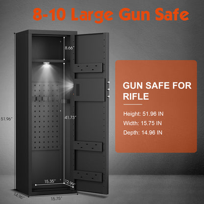 OME AKMN-132D 10-12 Gun Safe，Large Unassembled Gun Safes for Home Guns and Shotgun，Shotgun Safe with Mute Function & Backlit Keypad，Gun Cabinet with Adjustable Ammo Box