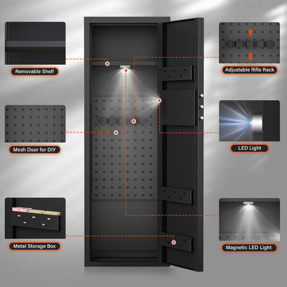 OME AKMN-132D 10-12 Gun Safe，Large Unassembled Gun Safes for Home Guns and Shotgun，Shotgun Safe with Mute Function & Backlit Keypad，Gun Cabinet with Adjustable Ammo Box