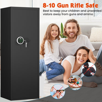 OME AKMN-132D 10-12 Gun Safe，Large Unassembled Gun Safes for Home Guns and Shotgun，Shotgun Safe with Mute Function & Backlit Keypad，Gun Cabinet with Adjustable Ammo Box