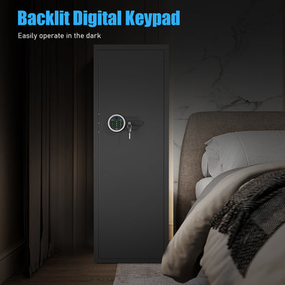 OME AKMN-132W 10-12 Biometric Gun Safe，Large Unassembled Fingerprint Gun Safes for Home Guns and Shotgun，Shotgun Safe with Mute Function & Backlit Keypad，Long Gun Safe with Adjustable Ammo Box