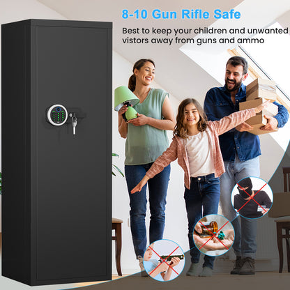 OME AKMN-132W 10-12 Biometric Gun Safe，Large Unassembled Fingerprint Gun Safes for Home Guns and Shotgun，Shotgun Safe with Mute Function & Backlit Keypad，Long Gun Safe with Adjustable Ammo Box