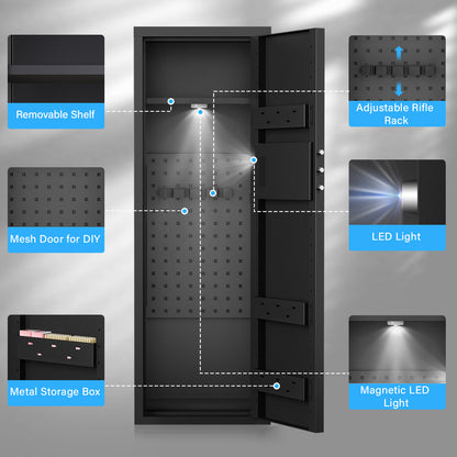 OME AKMN-132W 10-12 Biometric Gun Safe，Large Unassembled Fingerprint Gun Safes for Home Guns and Shotgun，Shotgun Safe with Mute Function & Backlit Keypad，Long Gun Safe with Adjustable Ammo Box