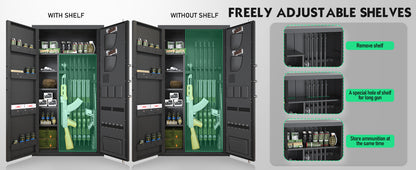 OME AKG3-132W 30-40 Large Gun Safe, Fingerprint Gun Safe for Gun Pistols with LCD Keypad & Gun Rack