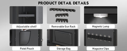 OME AKG3-132W 30-40 Large Gun Safe, Fingerprint Gun Safe for Gun Pistols with LCD Keypad & Gun Rack