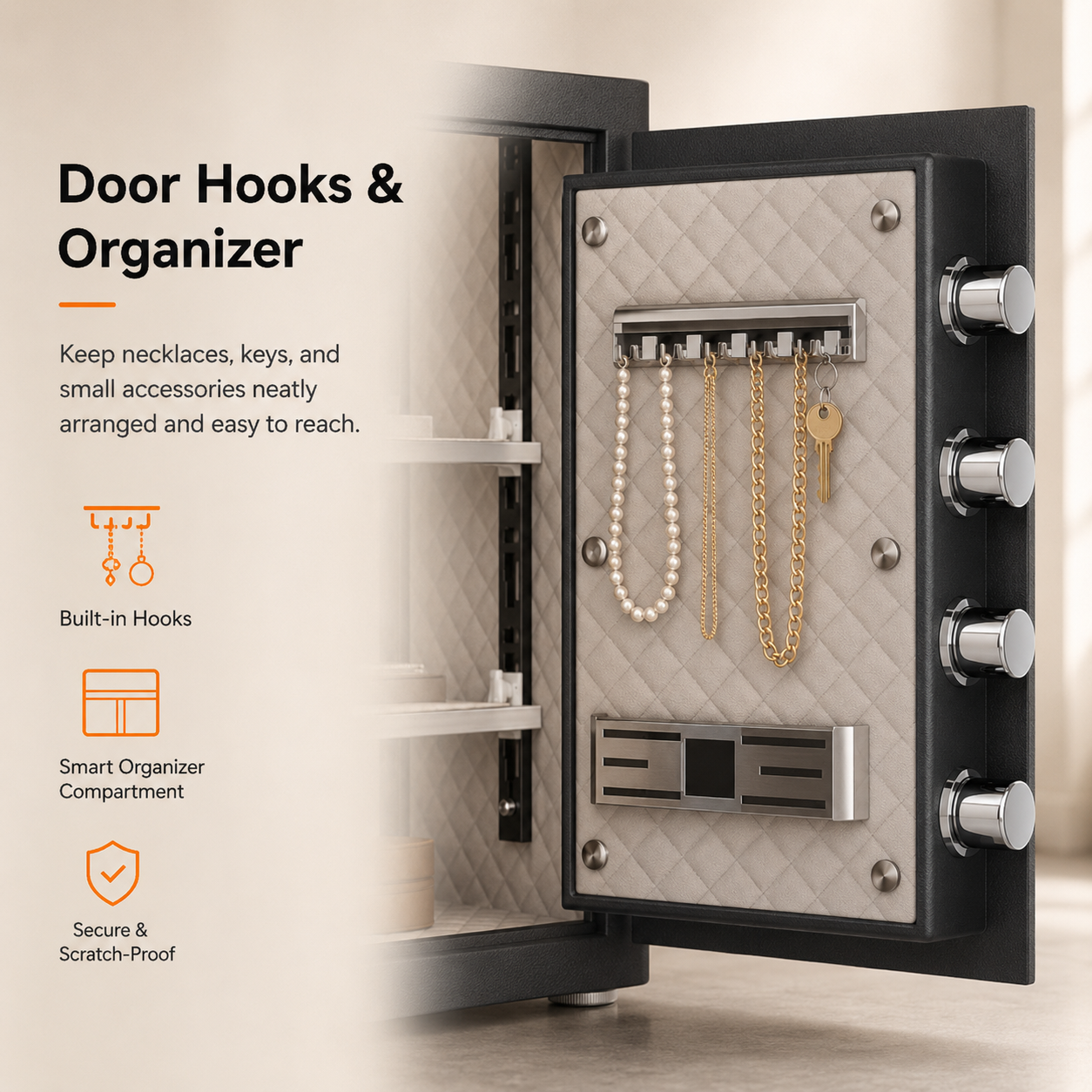KAV-GO-60D 2.5 Cu ft Heavy Duty Home Safe Box, Digital Home Security Safe Box with Adjustable Shelf & Soft Lining, Money Safe with Backlit Keypad & Dual Alarm for Home Office