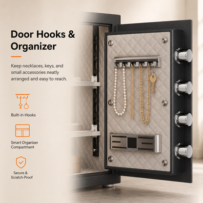 KAV-GO-60D 2.5 Cu ft Heavy Duty Home Safe Box, Digital Home Security Safe Box with Adjustable Shelf & Soft Lining, Money Safe with Backlit Keypad & Dual Alarm for Home Office