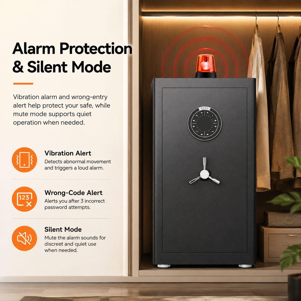 KAV-GO-60D 2.5 Cu ft Heavy Duty Home Safe Box, Digital Home Security Safe Box with Adjustable Shelf & Soft Lining, Money Safe with Backlit Keypad & Dual Alarm for Home Office