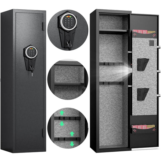 SZ-LYX Riflevault Quick Access 3 Gun Sate with Alarm System, 9.02" x 9.84" x 51.97", Black