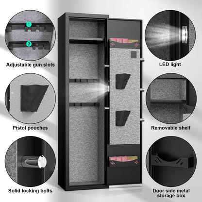 SZ-LYX Riflevault Quick Access 3 Gun Sate with Alarm System, 9.02" x 9.84" x 51.97", Black