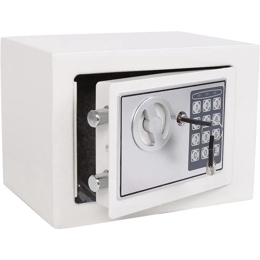 OME E17-W  Electronic Deluxe Digital Security Safe Box Keypad Lock Home Office Hotel Business Jewelry Gun Cash Use Storage (White)