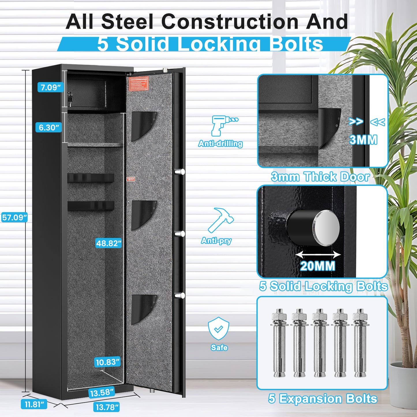 OME G2Q-145D 57" Digital Keypad Gun Safe