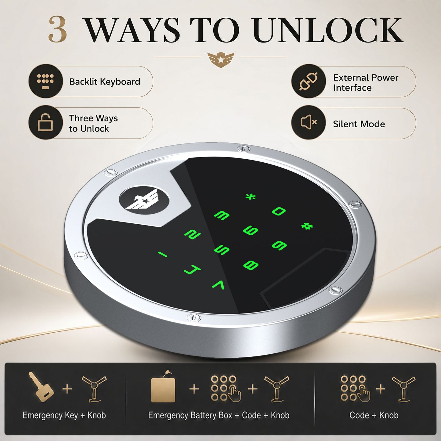 OME-G3S-55D 2.5 Cub Digital Home Safe Box with Widened Frame, Drawer & Adjustable Shelf for Jewelry Money Valuables