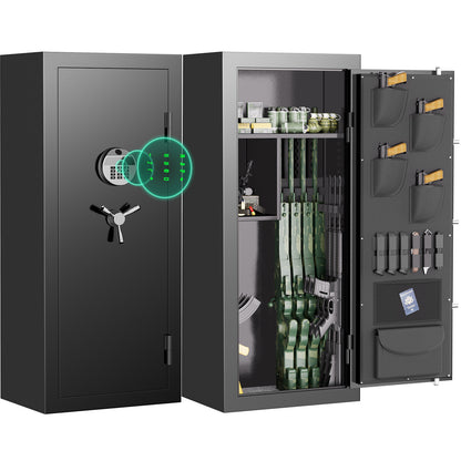 OME G6S-138HD 15-20 Large Gun Safe, Already Assembled Digital Gun Safe for Rifles and Pistols with Removable Pegboard & 6 Hooks, Gun Safes & Cabinets with Door Organizers & 3 Gun Raks, Rifle Safe for Home (Black)
