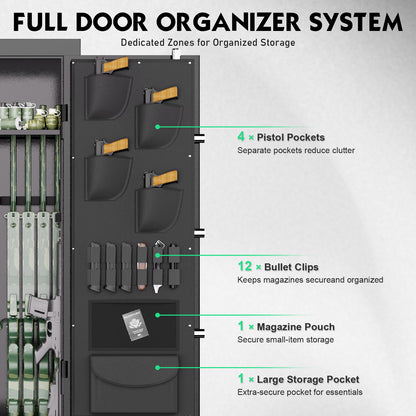 OME G6S-138HD 15-20 Large Gun Safe, Already Assembled Digital Gun Safe for Rifles and Pistols with Removable Pegboard & 6 Hooks, Gun Safes & Cabinets with Door Organizers & 3 Gun Raks, Rifle Safe for Home (Black)