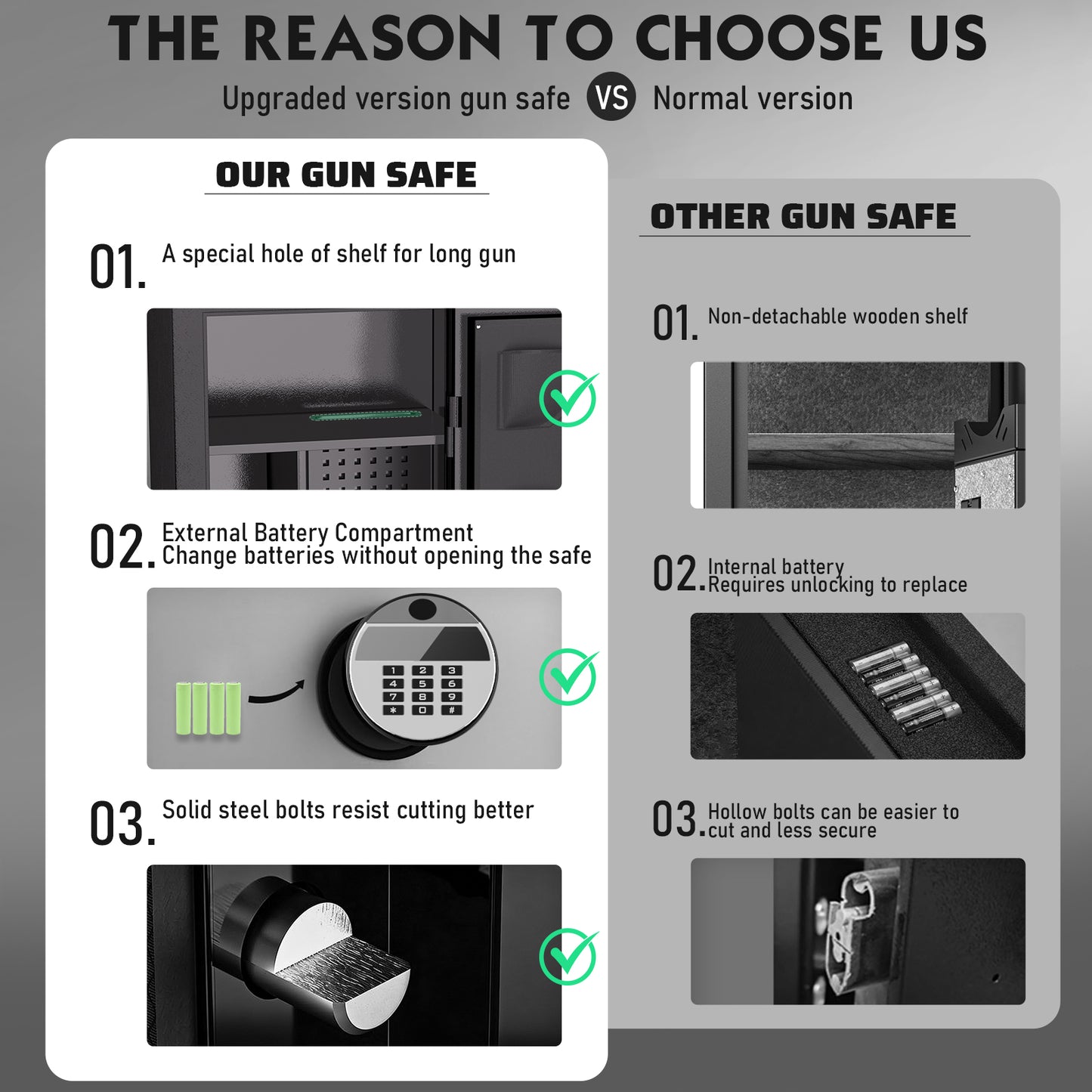 OME G6S-138HD 15-20 Large Gun Safe, Already Assembled Digital Gun Safe for Rifles and Pistols with Removable Pegboard & 6 Hooks, Gun Safes & Cabinets with Door Organizers & 3 Gun Raks, Rifle Safe for Home (Black)