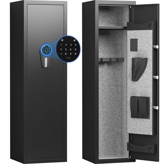 OME-3-5 Larger and Deeper Gun Safe for Pistols, Quick Access Gun Safe with Silent Mode and Alarm System