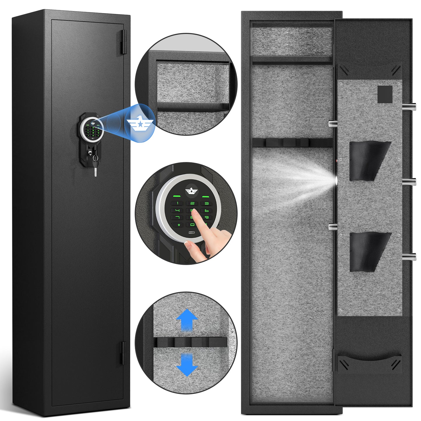 KAVEY-GKV Gun Safe, Digital Keypad Large Long Gun Safe for Shotguns-16