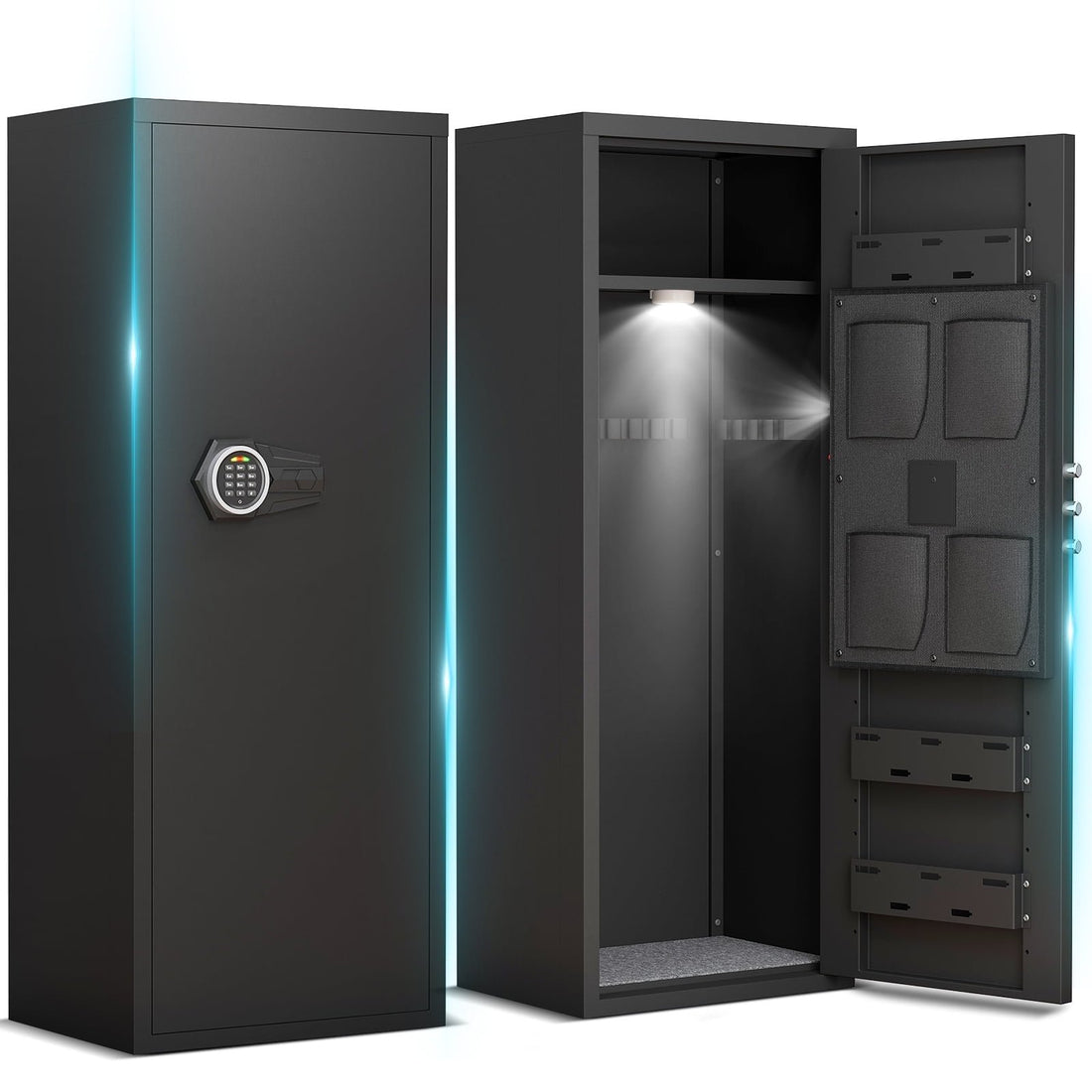 Removable Slot Gun Safe with Removable Shelf and 3 Magnetic Gun Slots, 10-12 Large Gu ...