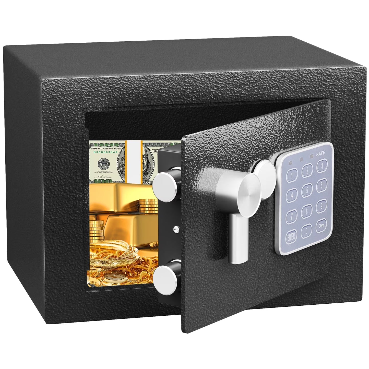 OME H20-B Mini Safe Box with Electronic Keypad, Small Hidden Safe for Cash, Firearms & Jewelry, Great for Hotels, Cabinets & Home Use