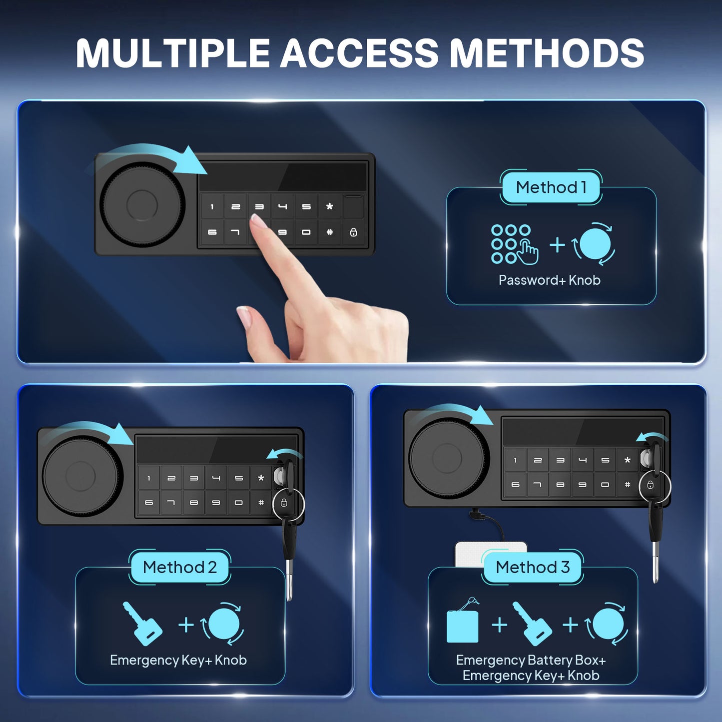 BM-K2T-75 6.5 Cub Digital Large Safe Box, Money Safe with Deposit Slot and Backlit Keypad, Home Security Box for Office, Hotel, Business
