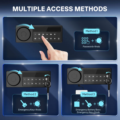 BM-K2T-75 6.5 Cub Digital Large Safe Box, Money Safe with Deposit Slot and Backlit Keypad, Home Security Box for Office, Hotel, Business
