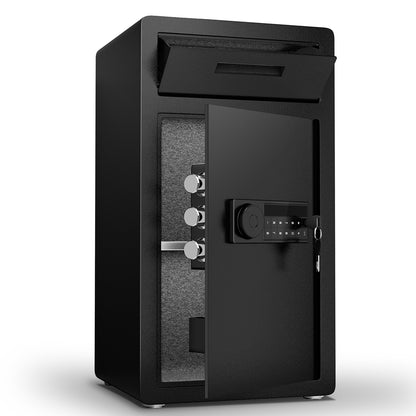 Kavey/K2T-75D 6.5 Cub Safe Box, Large Drop Safe for Business, Money Box with Drop Slot & Digital Keypad, Home Cabinet with Dual Alarm & Mute Function for Home