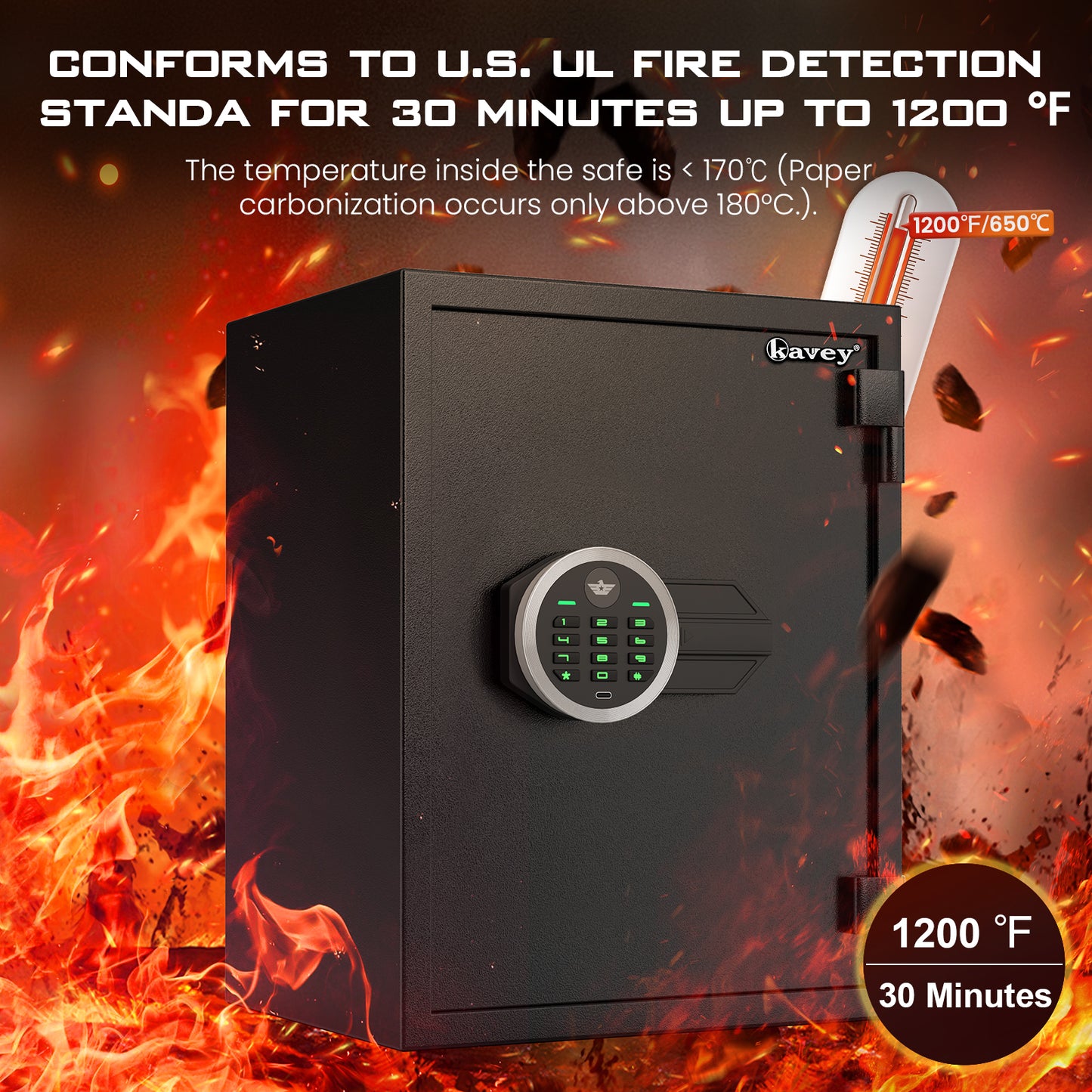 KFS-50 🔥🔥🔥Kavey 2.2 Cub Fireproof Safe Box