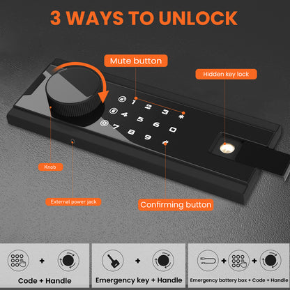Kav KKT-68D 6.0 CuFt Large Dual-Compartment Home & Office Safe with Drop Slot, Digital Keypad Lock + Key –  Anti-Theft Storage for Cash, Jewelry, Cameras, Documents, and Valuables (Black)