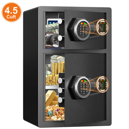 Kav KL-55SD 4.5 Cu Ft Double Door Safe Box, Digital Keypad Security Safe with Dual Lock System, Home Safe for Cash, Jewelry, Documents, and Valuables