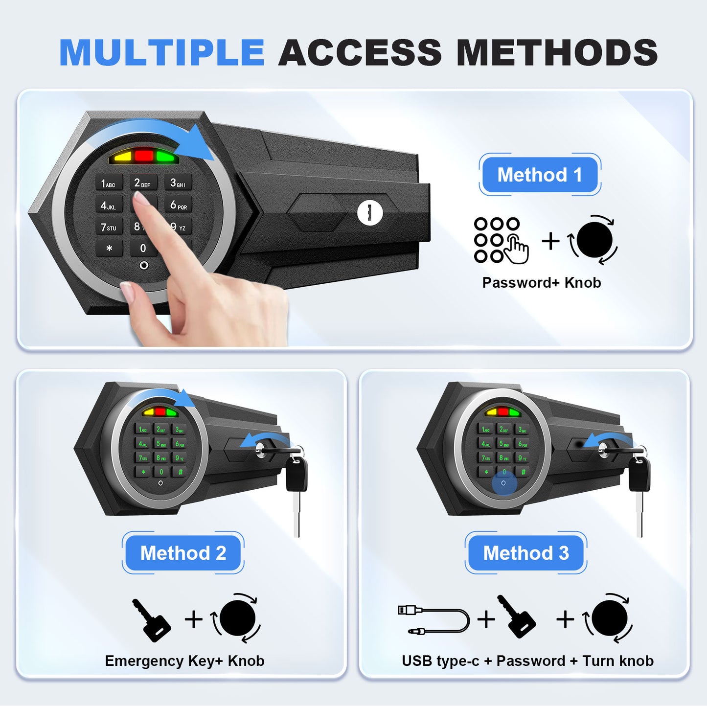 BM-KL-55SD 5.5 Cub Home Safe with Digital Keypad and Removable & Adjustable Shelf, Money Safe Box with Mute Mode & Dual Alarm, Security Box for Money Valuables