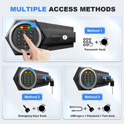 BM-KL-55SD 5.5 Cub Home Safe with Digital Keypad and Removable & Adjustable Shelf, Money Safe Box with Mute Mode & Dual Alarm, Security Box for Money Valuables